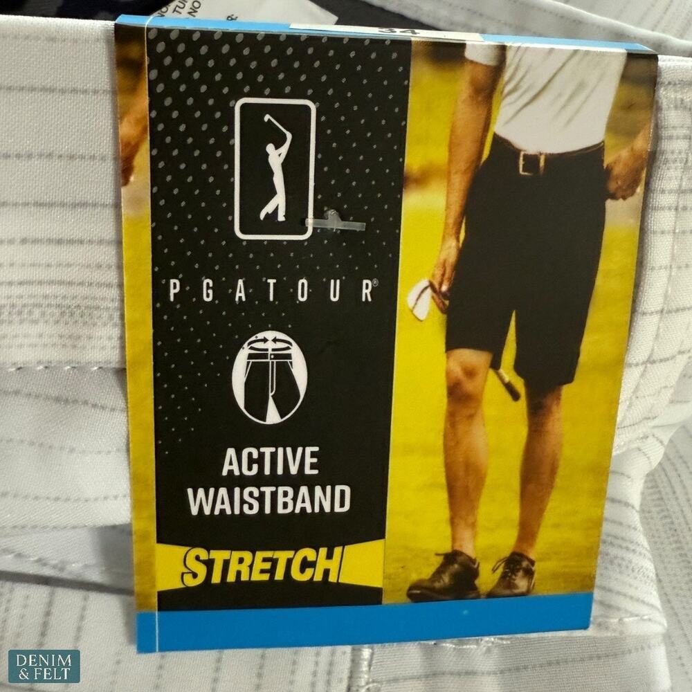 PGA Tour White Stretch Shorts‎ Active Waistband Golf Essential Summer Classic - Picture 6 of 7